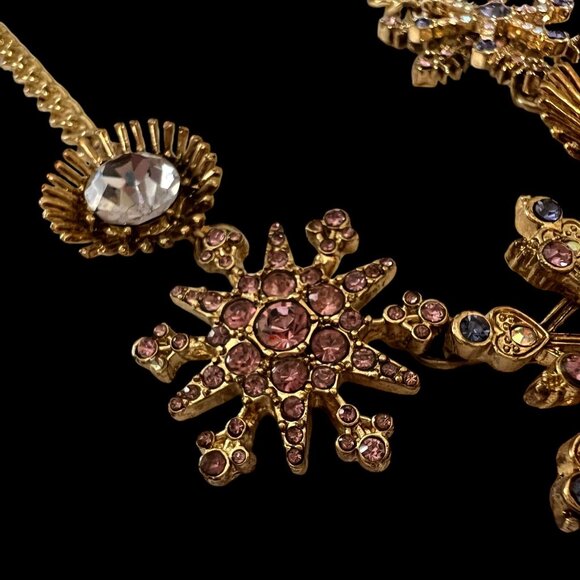 Betsey Johnson Gold Tone Winter Wonderland Holiday Rhinestone Statement … - Picture 6 of 15